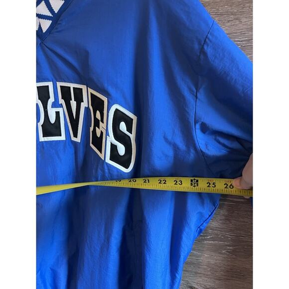 Minnesota Timberwolves Basketball BIKE Jacket Mens Large Vintage Puffer Blue - Picture 7 of 9